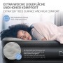 Graues ML-Design Luftbett für 2 Personen mit weicher Flockvelours-Oberfläche und integriertem Kissen. Selbstaufblasend.