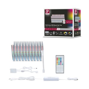 MaxLED 500 BasisCOB LED-Streifen Set 3m mit RGBW-Funktion, Fernbedienung und Zubehör. Flexibel, kürzbar.