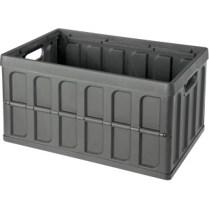 Tontarelli Klappbox Cargo, 62 l, Graphit, mit Deckel. Faltbare Aufbewahrungsbox aus Kunststoff.