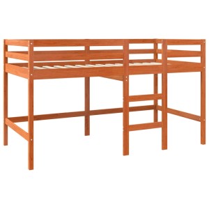 vidaXL Loft Bett Wachsbraun 90 x 190 cm Massives Kiefernholz 867838