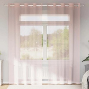 vidaXL Voile Vorhänge mit Ösen 2 Stk Hellrosa 140x245 cm 4102086