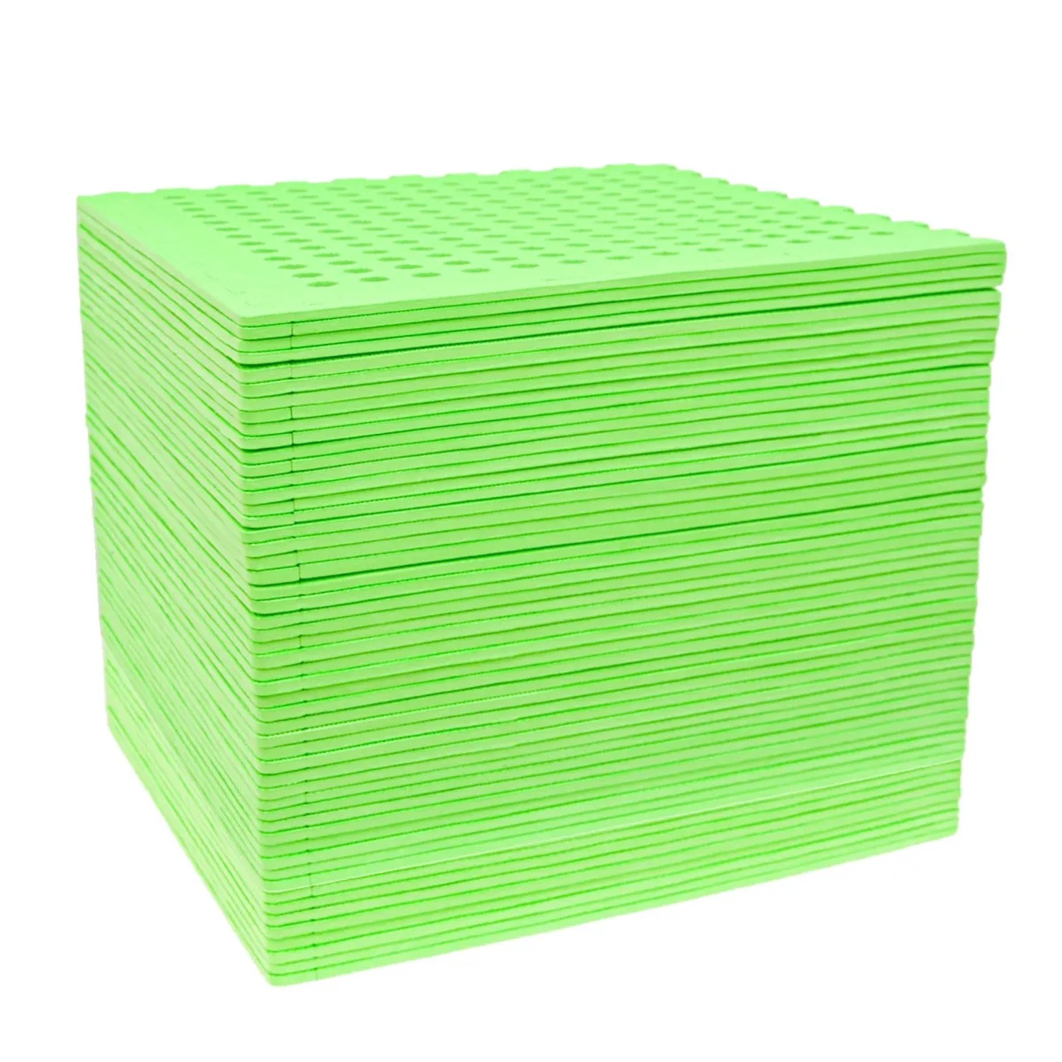 Stapel grüne eyepower Poolunterlagen für 366 cm Pool, 52 EVA Matten, 1 cm dick.