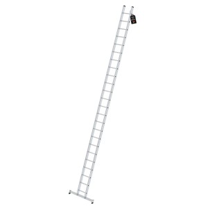 PROREGAL Sprossen-Anlegeleiter mit Traverse, 24 Sprossen, aus Aluminium.