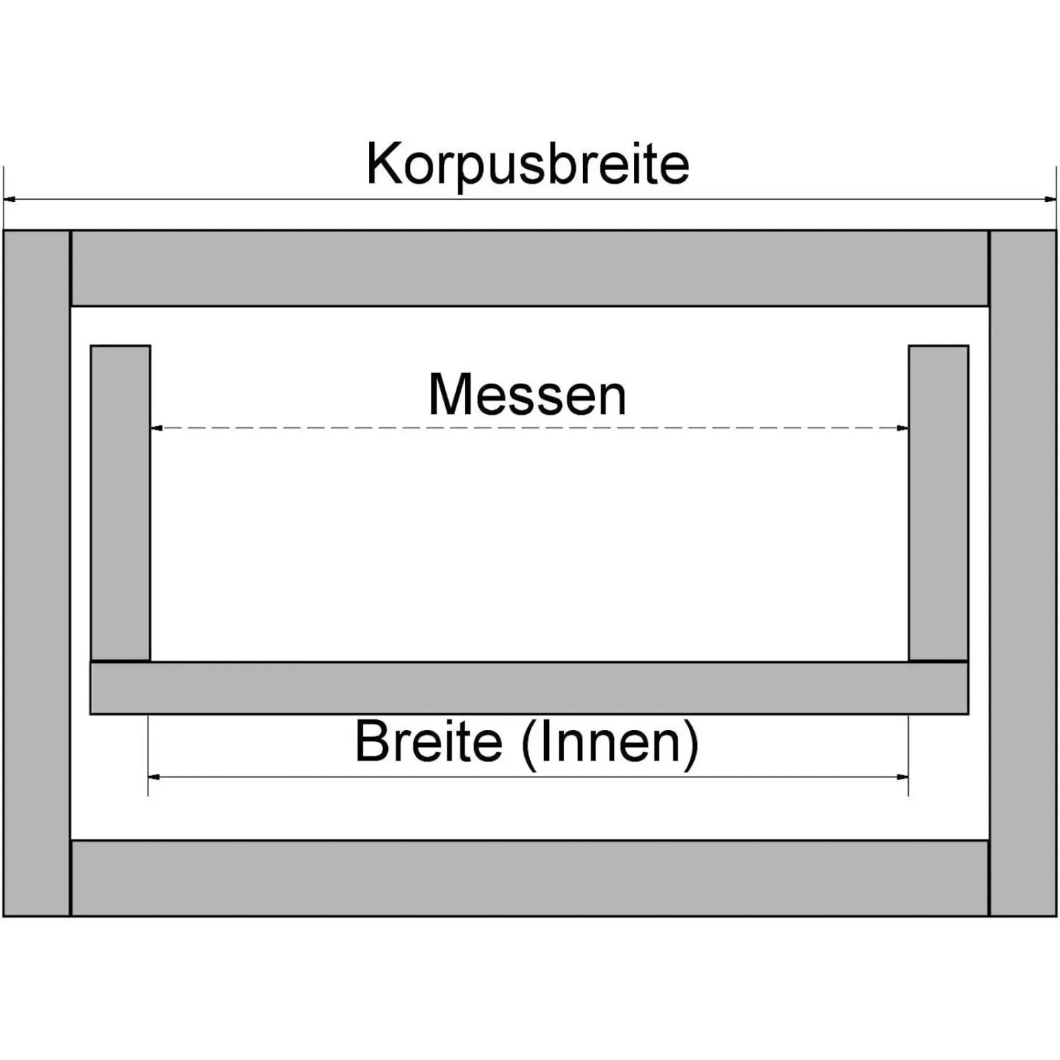 Anleitung: Innenmaß der Schublade für SOTECH Orga-Box VIII Besteckeinsatz messen.