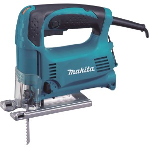 Makita Pendelhubstichsäge 4329J, 65 mm, blau/schwarz, mit transparentem Schutz.