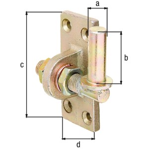 Galvanisch verzinkter Kloben 105x45x8 mm mit Dorn zum Anschrauben, verstellbar für Tore.