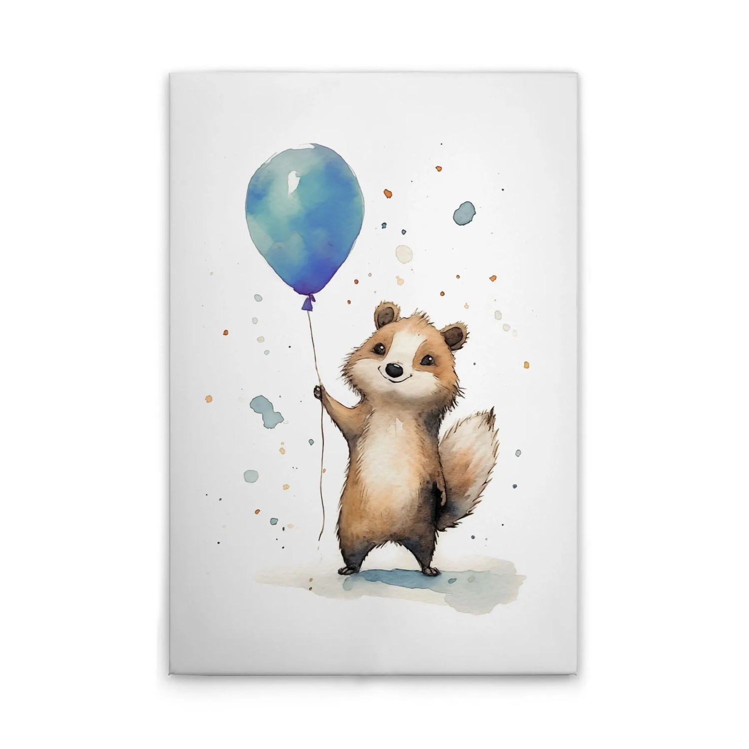 Tadessi Leinwandbild - M1-No.52185 - Niedlicher Waschbär Blau - 40 x 60 cm - Querformat