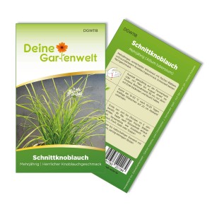 Samenpackung Schnittknoblauch der Marke Deine Gartenwelt, mehrjährig.