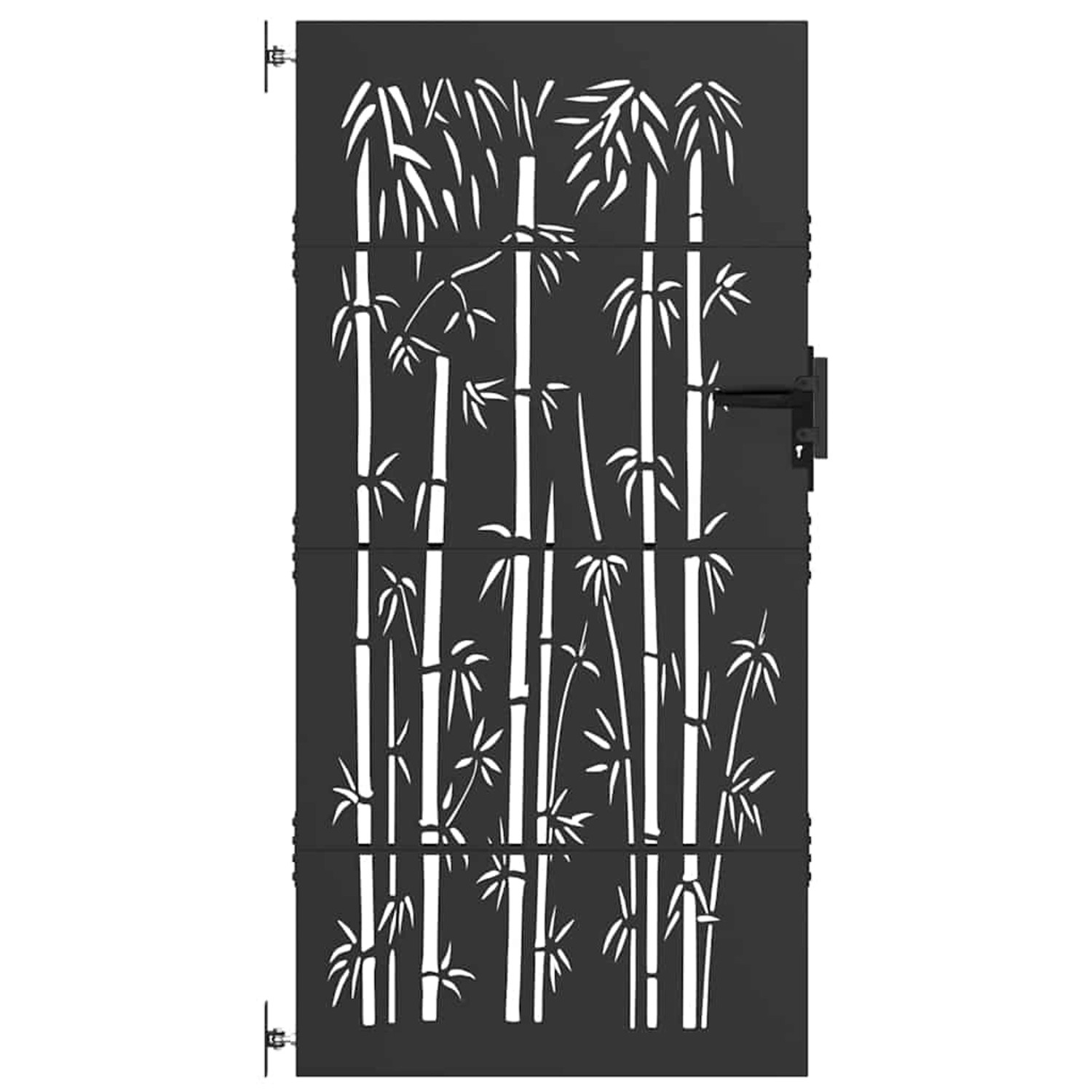 vidaXL Gartentor Schwarz 105 x 200 cm Pulverbeschichteter Stahl 42015873 günstig online kaufen