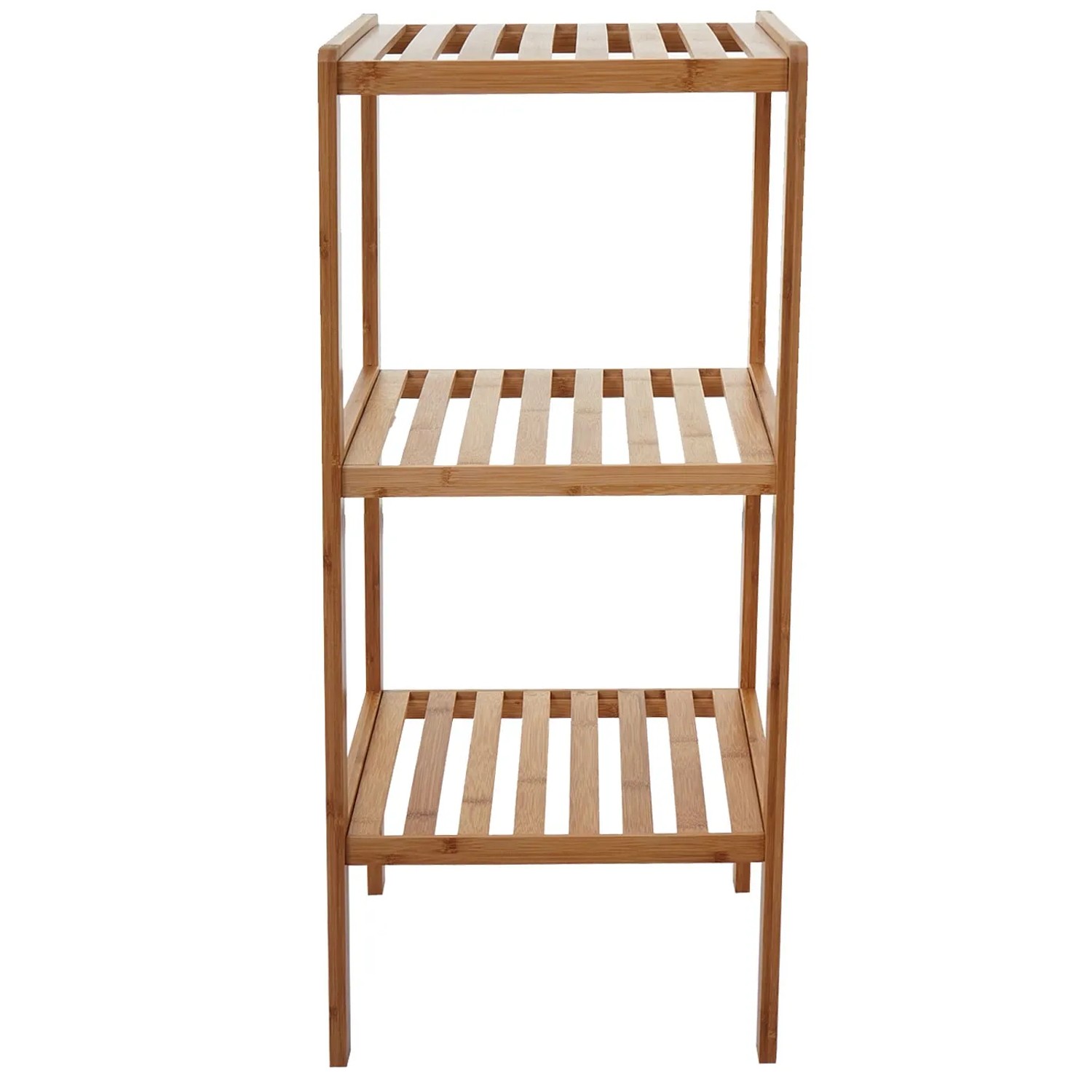 MCW Badregal B18 aus Bambus, 80x34x33cm, mit drei Ablageflächen.