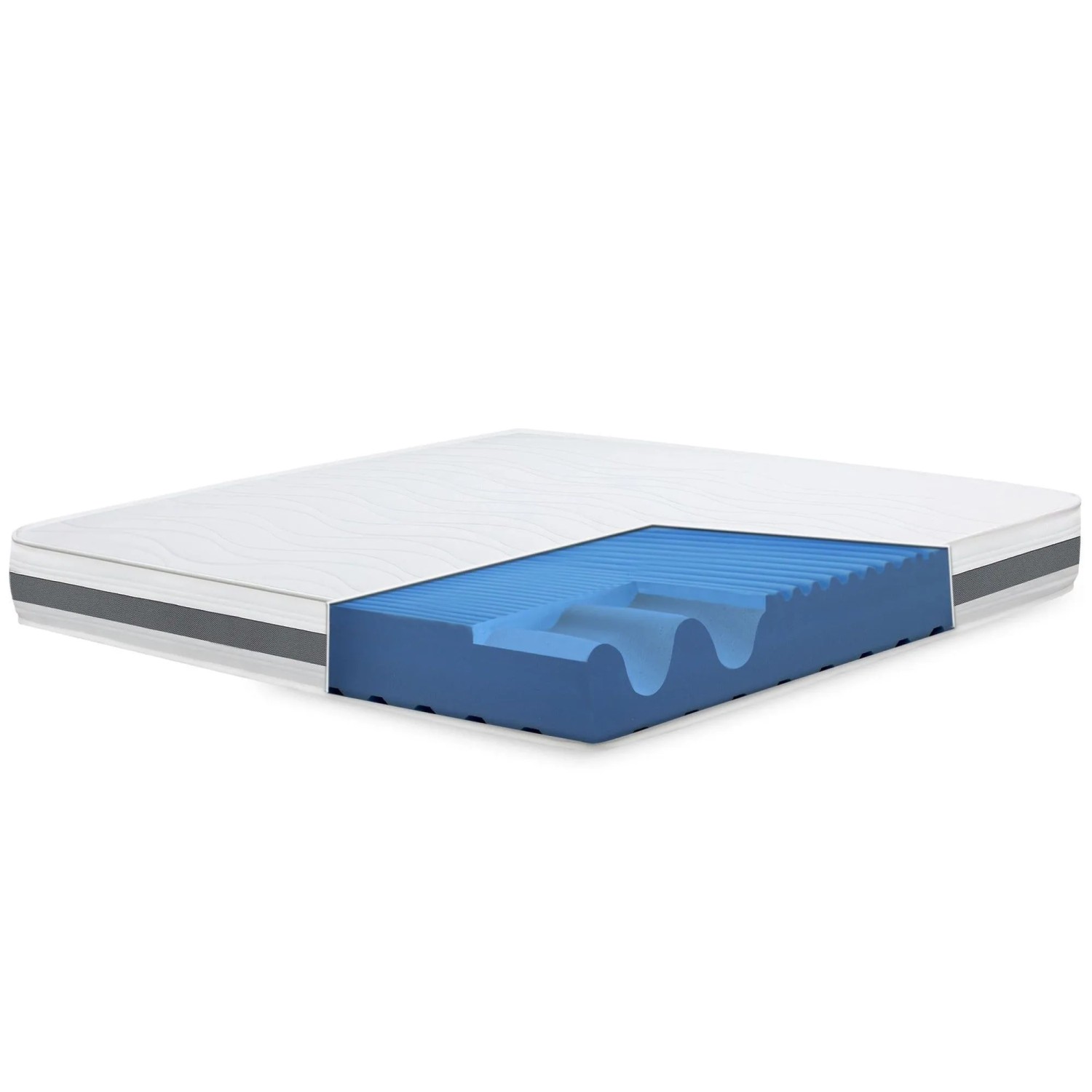 The White Stone Matratze 170x190 cm Mit Antibakterieller Schaum Höhe 20 Cm 3D Air Hypoallergener Bezug