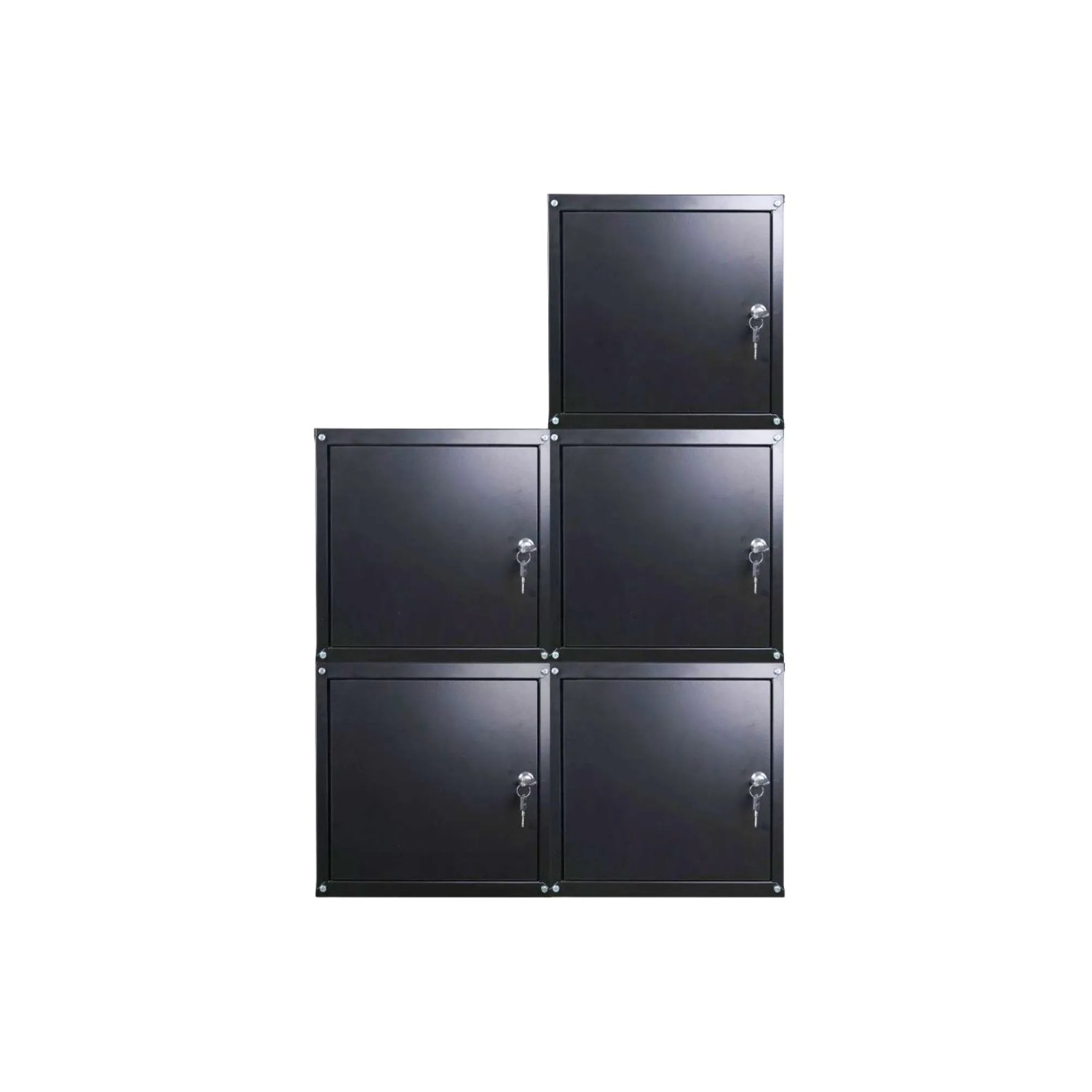 PROREGAL Mega Deal 5x Schließfachwürfel Cubic XL HxBxT 45 x 45 x 45 cm Schwarz