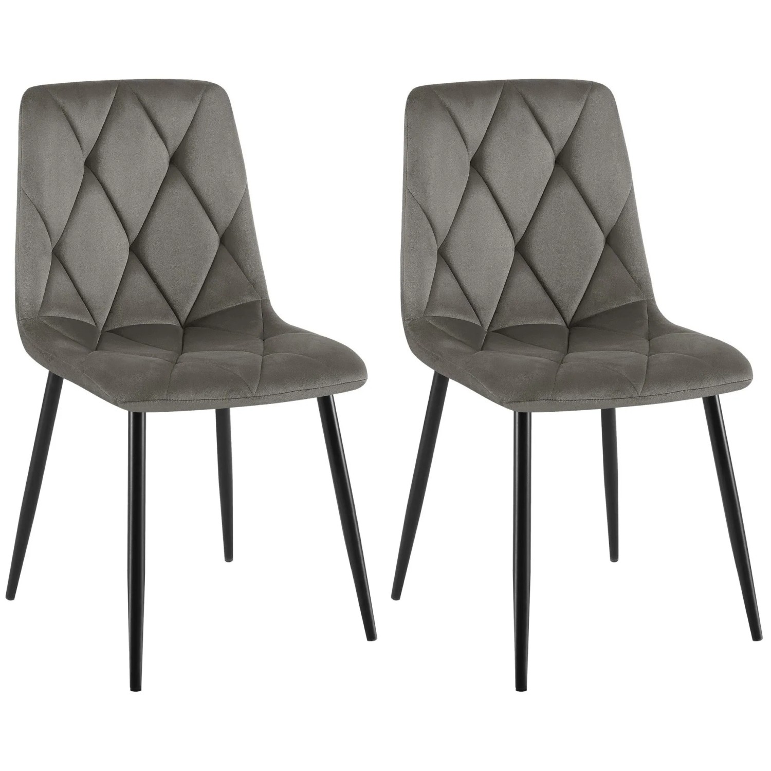 CLP 2er Set Esszimmerstuhl Clairton anthrazit/Samt