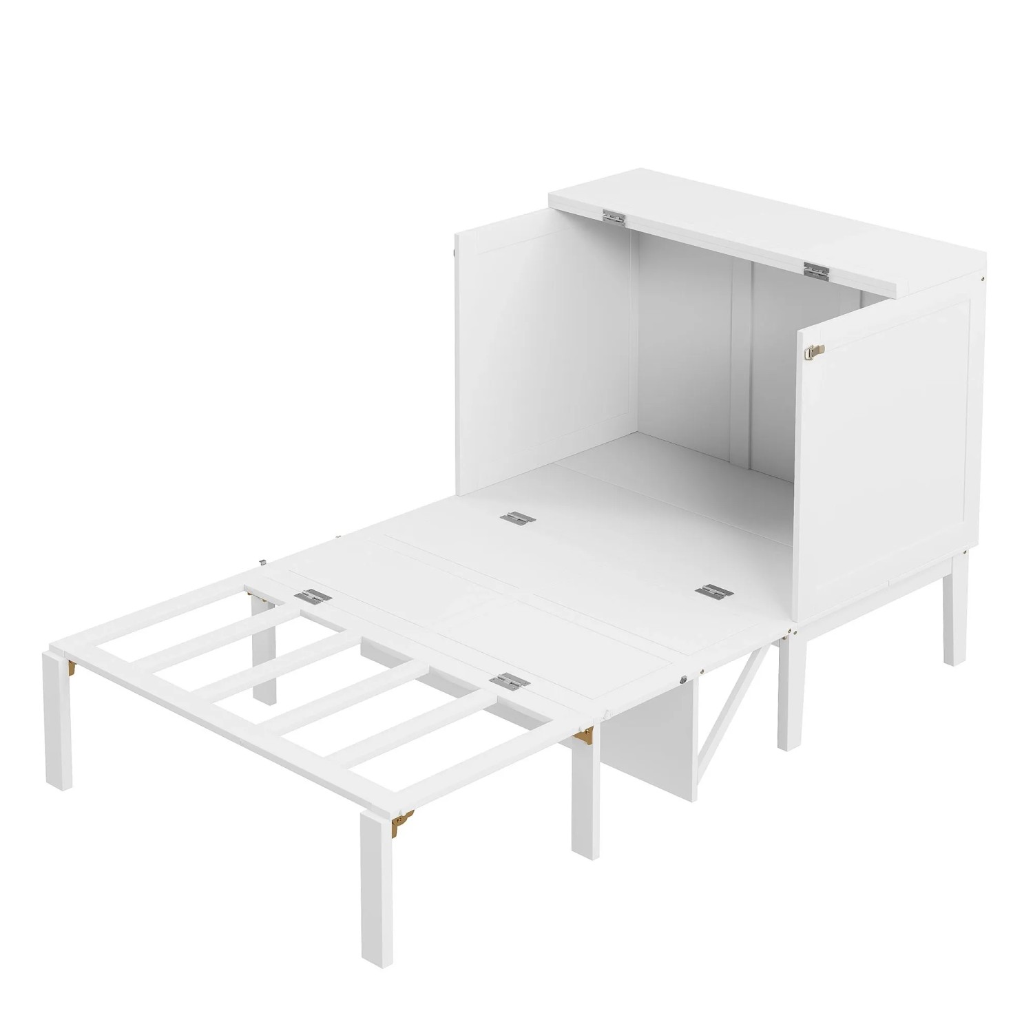 okwish Schrankbett 90x200cm mit Lattenrost Wandbett Schlafzimmer Weiß ohne Matratze