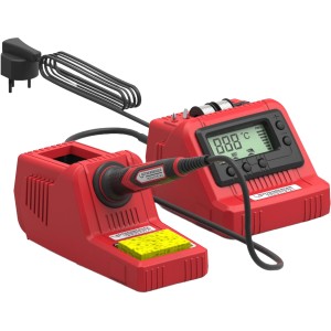 Rothenberger Industrial Digital Lötstation mit LED, 60W, mit Lötkolben, Ablage, Lötschwamm und Zubehör.
