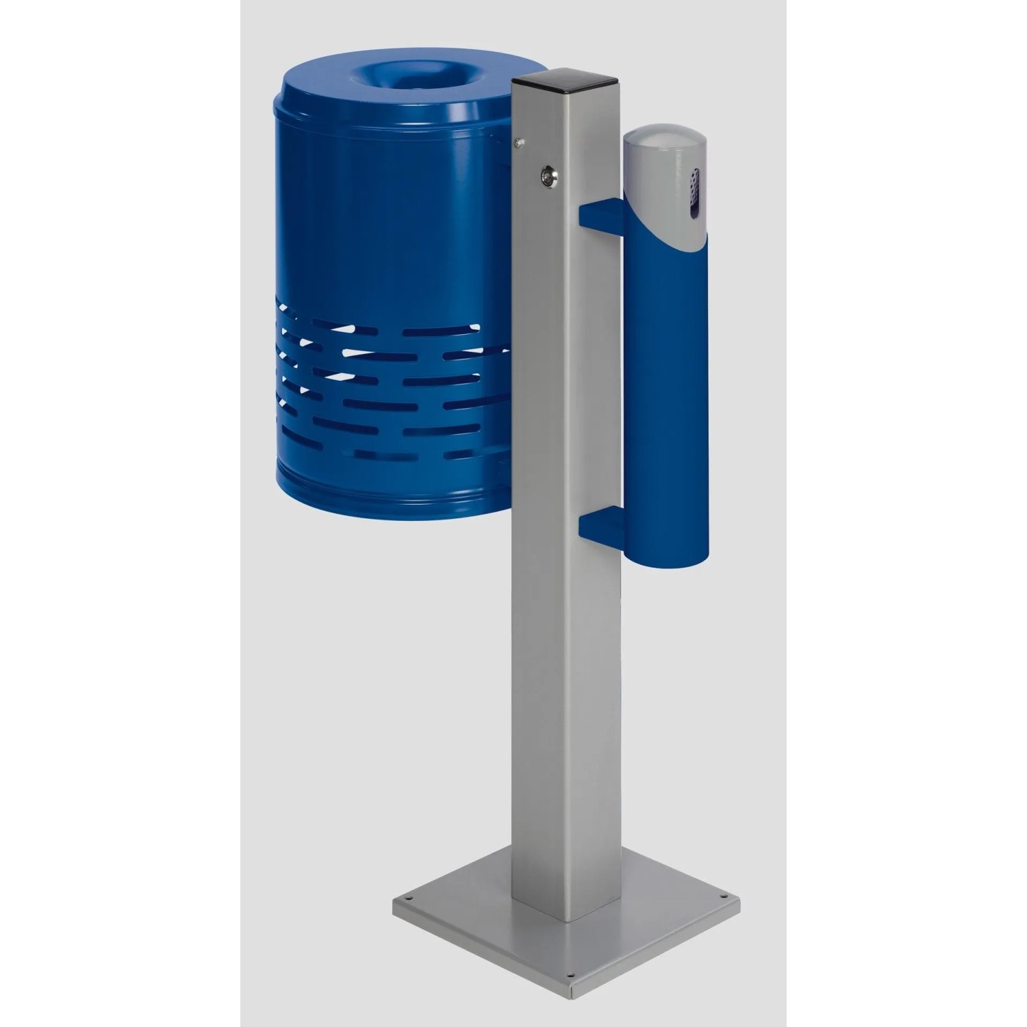 PROREGAL Kombiascher Mit Standfuß Bodenplatte HxBxT 101 x 36 x 36 cm Verzinkter Stahl Blau Blau