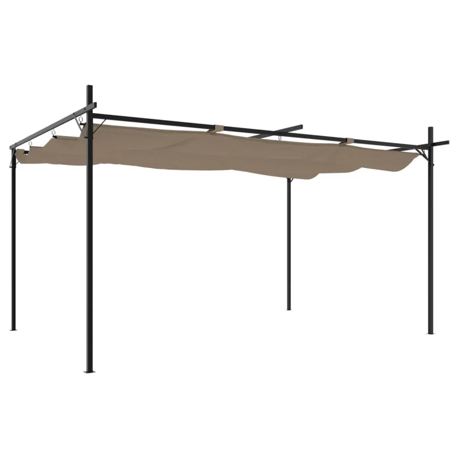 vidaXL Pergola mit Schiebedach Taupe 395x292x230 cm 360118