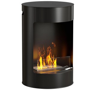 HOMCOM Ethanol Kaminofen Kamin Stahl Edelstahl 32 x 64H cm Schwarz