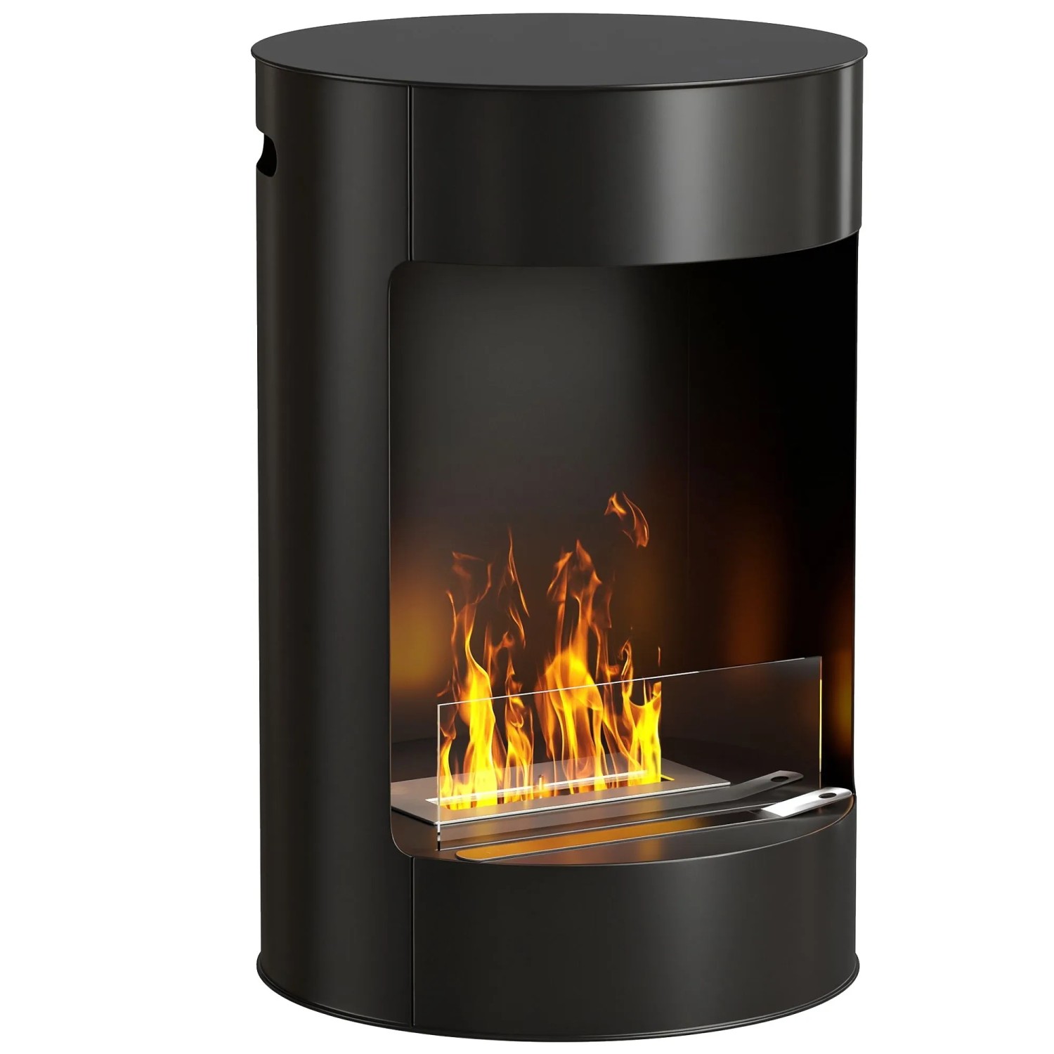 HOMCOM Ethanol Kaminofen Kamin Stahl Edelstahl 32 x 64H cm Schwarz