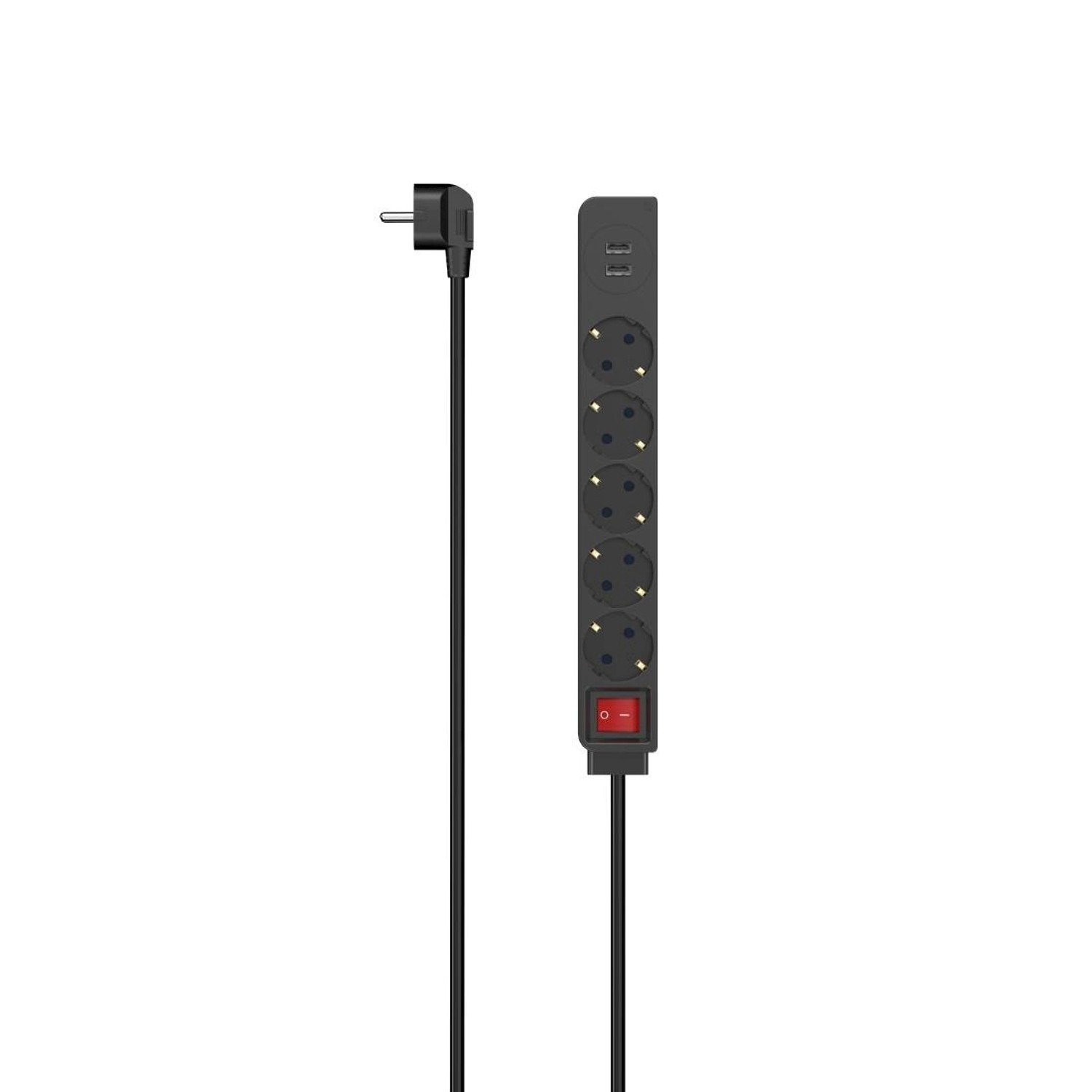 Hama Steckdosenleiste 5-fach USB-A 17W Schalter 1,4 m Schwarz günstig online kaufen