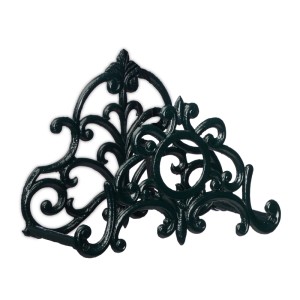 Relaxdays Schlauchhalter Gusseisen Dunkelgrün Wandmontierbar 24,5 cm x 31,5 cm x 15,5 cm 0,74 kg