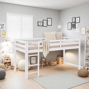 Homestyle4u Kinderbett 90x200 mit Lattenrost in Weiß 2252