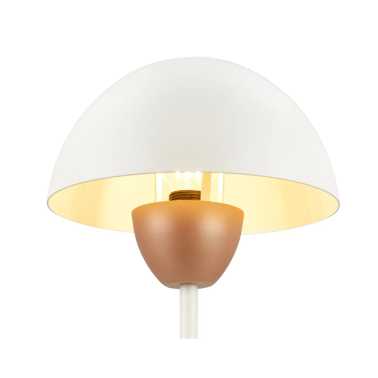 Brilo Tischleuchte in Weiß/Coffee mit E14 Fassung. Moderne Design-Tischlampe für Wohnraum und Büro.