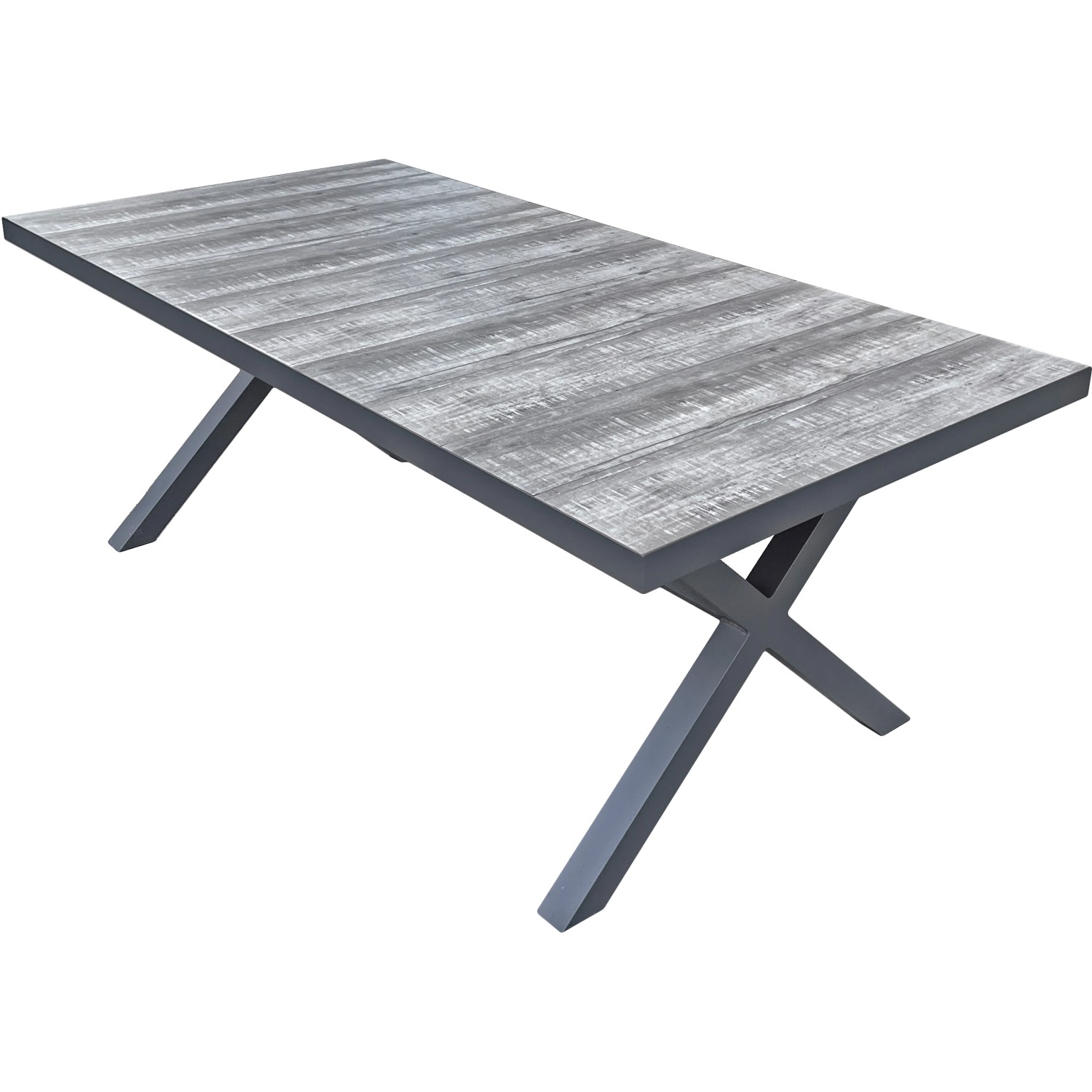 Gartentisch Rana mit Keramik-Tischplatte in Dunkelgrau, Teil des 5-teiligen Gartenmöbel-Sets von Garden Pleasure.