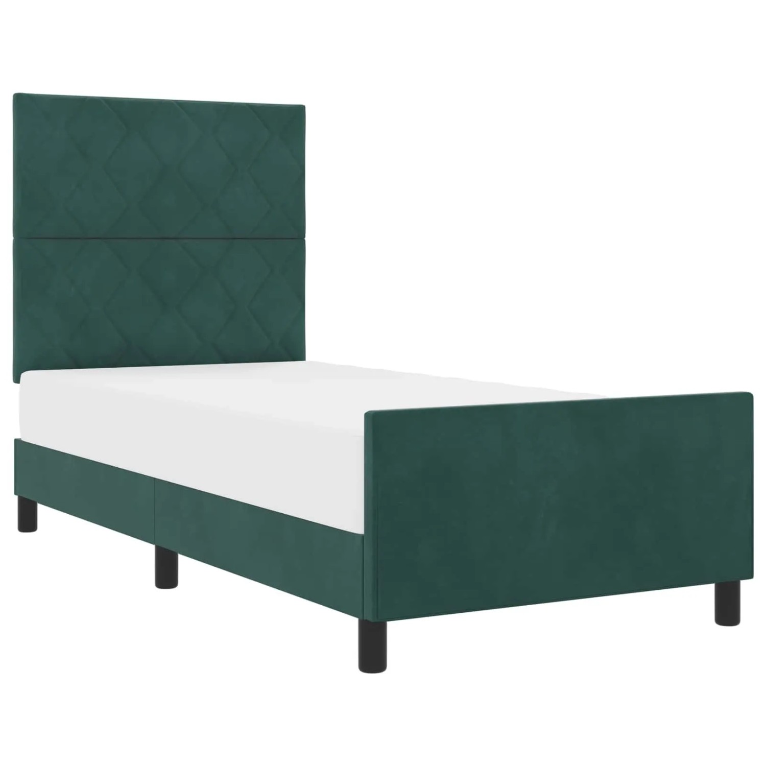 vidaXL Boxspringbett mit Kopfteil Dunkelgrün 90 x 200 cm Samt 3344984