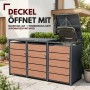 Albatros Mülltonnenbox 3er mit Holzdekor, abschließbar für drei 120/240 l Tonnen.