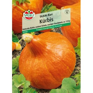 Sperli Kürbis 'Uchiki Kuri' Samen, Hokkaido-Kürbis mit essbarer Schale, ca. 1,5 kg.