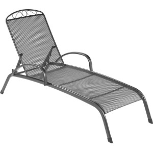 Sonnenliege Sacramento aus Stahl, pulverbeschichtet, mit verstellbarer Rückenlehne für Garten, Terrasse oder Balkon.