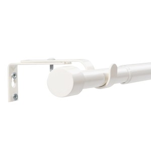 Deco-Raum Gardinenstangen Set Ausziehbar 1-Lauf Kappe Flexa Ø 16/19 mm 160-300cm Weiß
