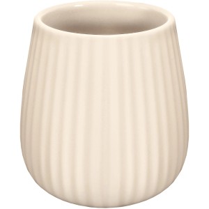 Kleine Wolke Zahnputzbecher Groove, sandbeige, mit Rillenstruktur.