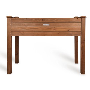 Needs&wants Hochbeet Growy3 aus Tannenholz, dunkelbraun, für Garten, Terrasse oder Balkon.