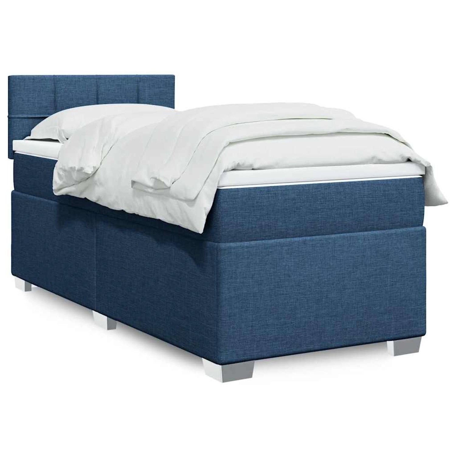 vidaXL Boxspringbett mit Matratze Blau 80x200 cm Stoff 3288021 günstig online kaufen