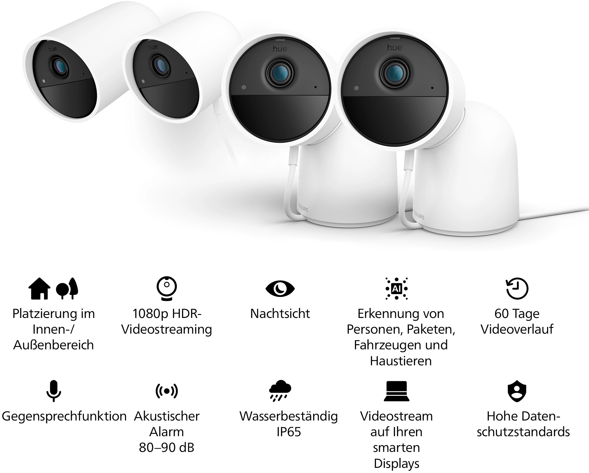 Philips Hue Kamera Secure Kabelgebunden mit Standfuß Weiß kaufen bei OBI