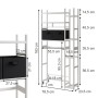 Weißes Vicco Toilettenregal Bilbao (79x163cm) mit 2 Vlies-Schubladen für mehr Stauraum im Bad.