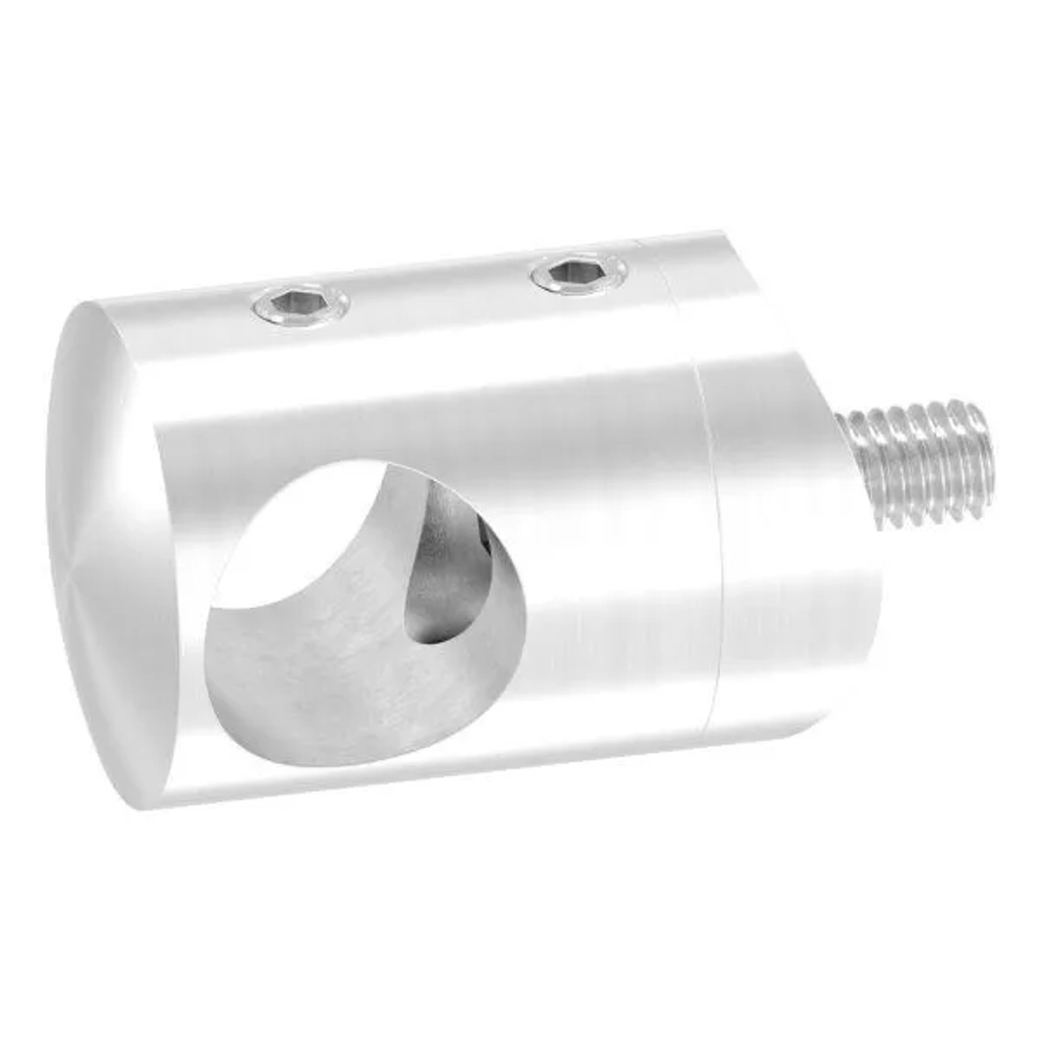 FeNau Querstabhalter Edelstahl V2A Für Rohr Ø 42,4 mm Bohrung Ø 16,2 mm Geschliffen Korn 240