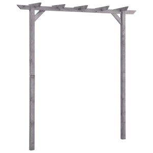 Graue Garten-Pergola aus imprägniertem Kiefernholz, 200x40x205 cm, ideal als Rankhilfe.