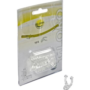 Globo Befestigungsclips für Lichtschläuche, 10er-Set zur einfachen Montage von Aussen-Dekoleuchten.