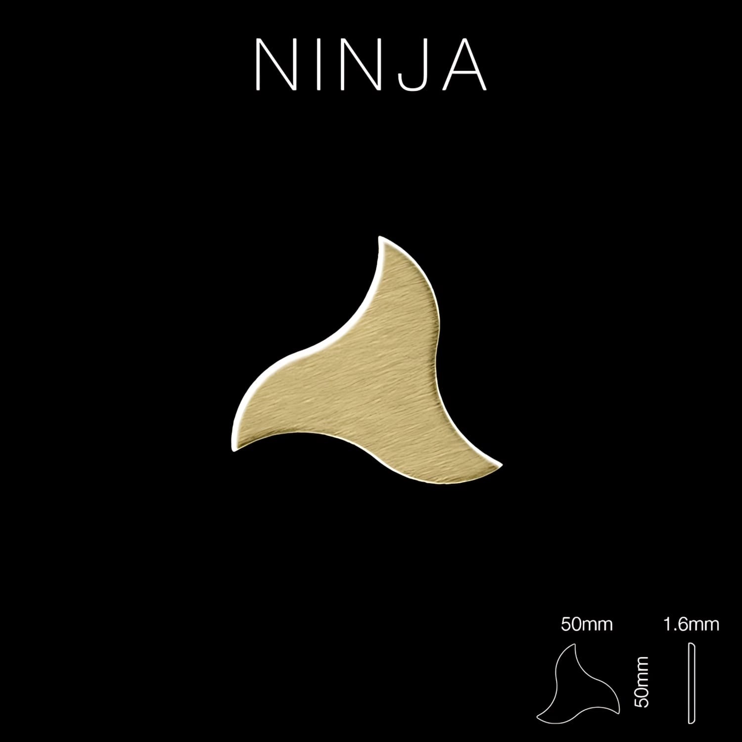 Goldene Mosaikfliese aus Titan, gebürstet, im Ninja Design. Ideal für Wandverkleidung.