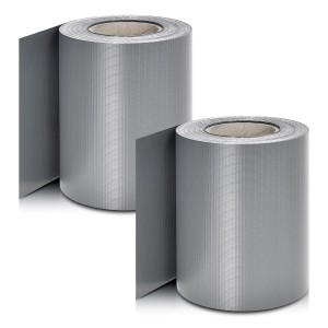 2 Rollen Juskys PVC Sichtschutzstreifen, hellgrau, für Zaunbau & Sichtschutz.