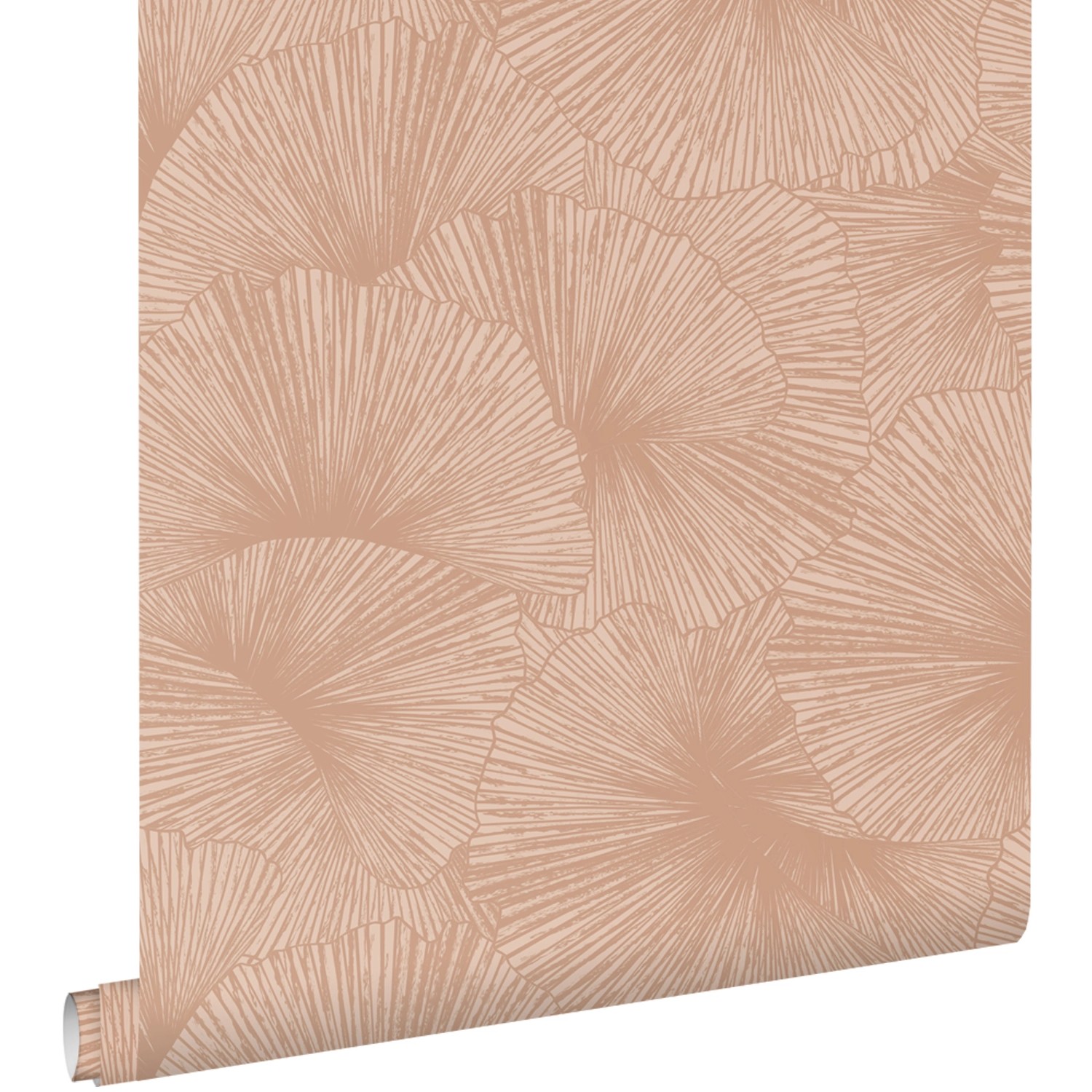 ESTAhome Tapete 3D Muster Blätter Terrakottarosa 53 cm x 10.05 m günstig online kaufen