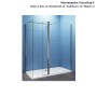 Walk-In Dusche mit Klarglas Seitenwand und Stabilisator. Montagebeispiel.