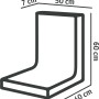 Abbildung eines Diephaus L-Stein unbewehrt Anthrazit mit den Maßen 60x50x40x7 cm.