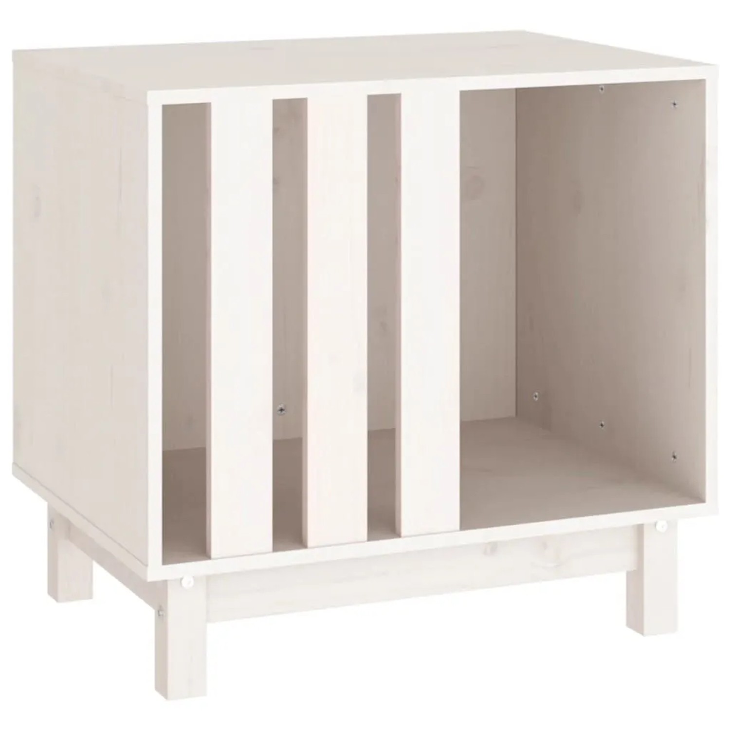 vidaXL Hundehütte Weiß 60x45x57 cm Massivholz Kiefer 822477