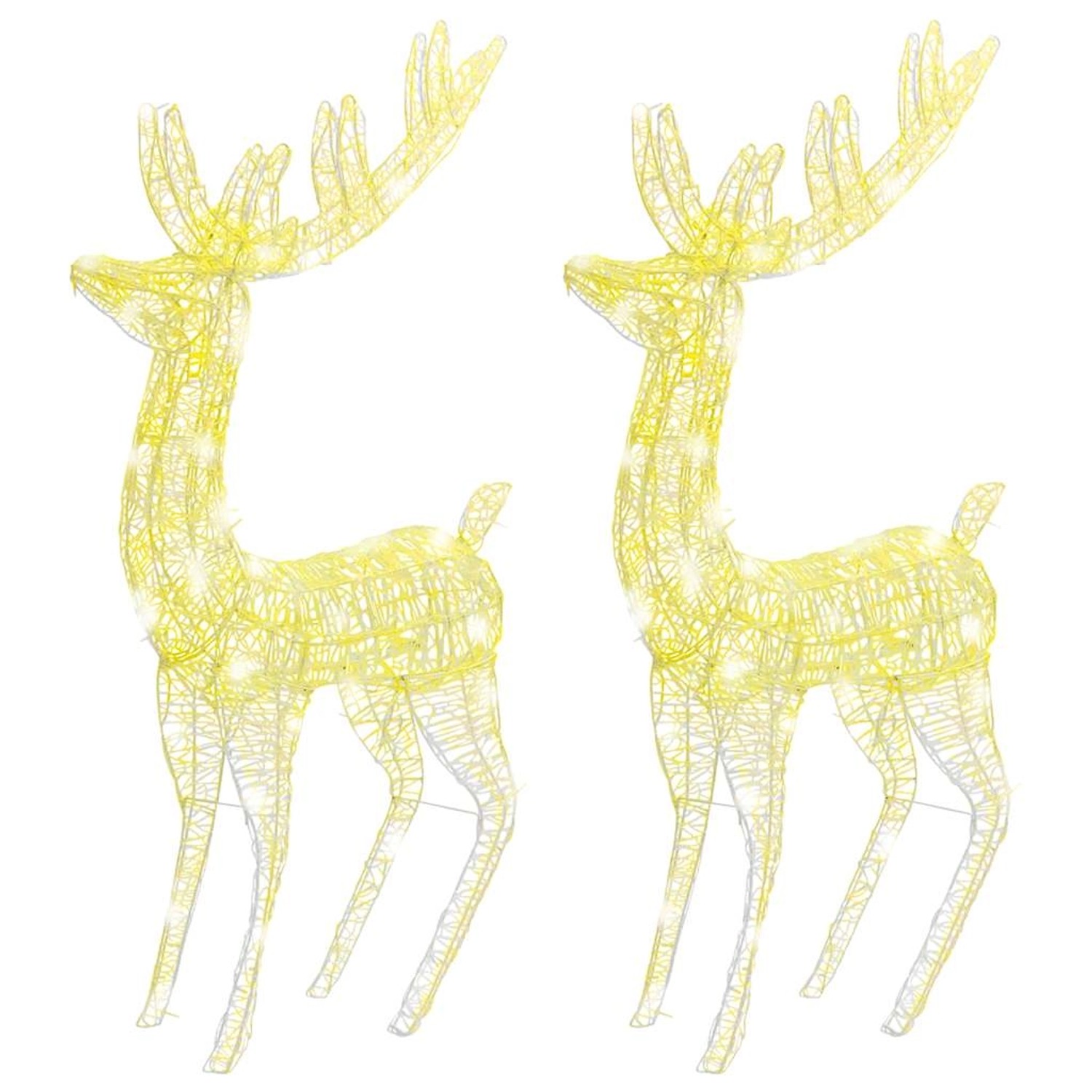 vidaXL XXL Rentiere Weihnachtsdekoration Acryl 250 LED 2 Stk 180 cm 3154354