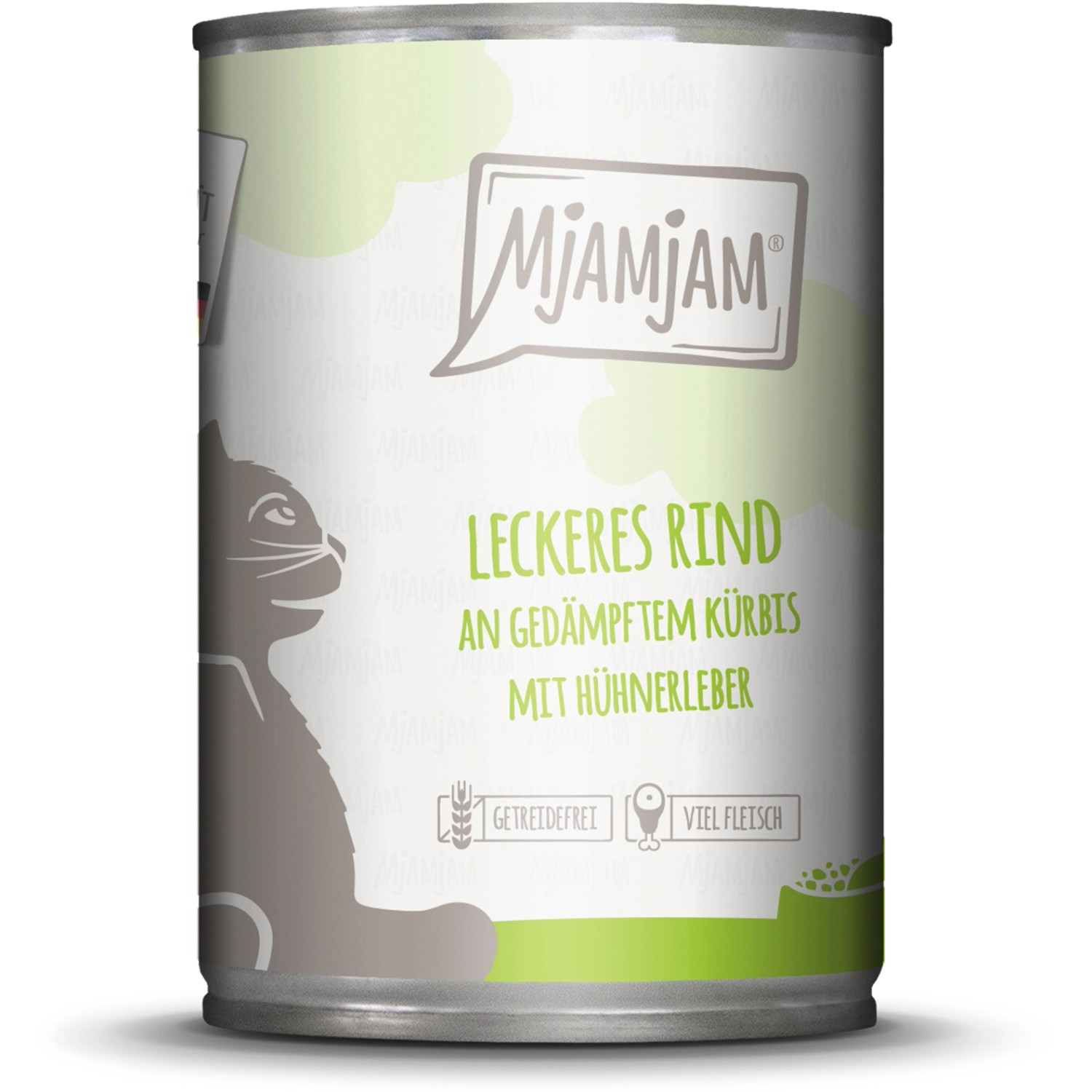 Mjamjam Nassfutter Quetschie Leckeres Rind an Gedämpftem Kürbis 400 g