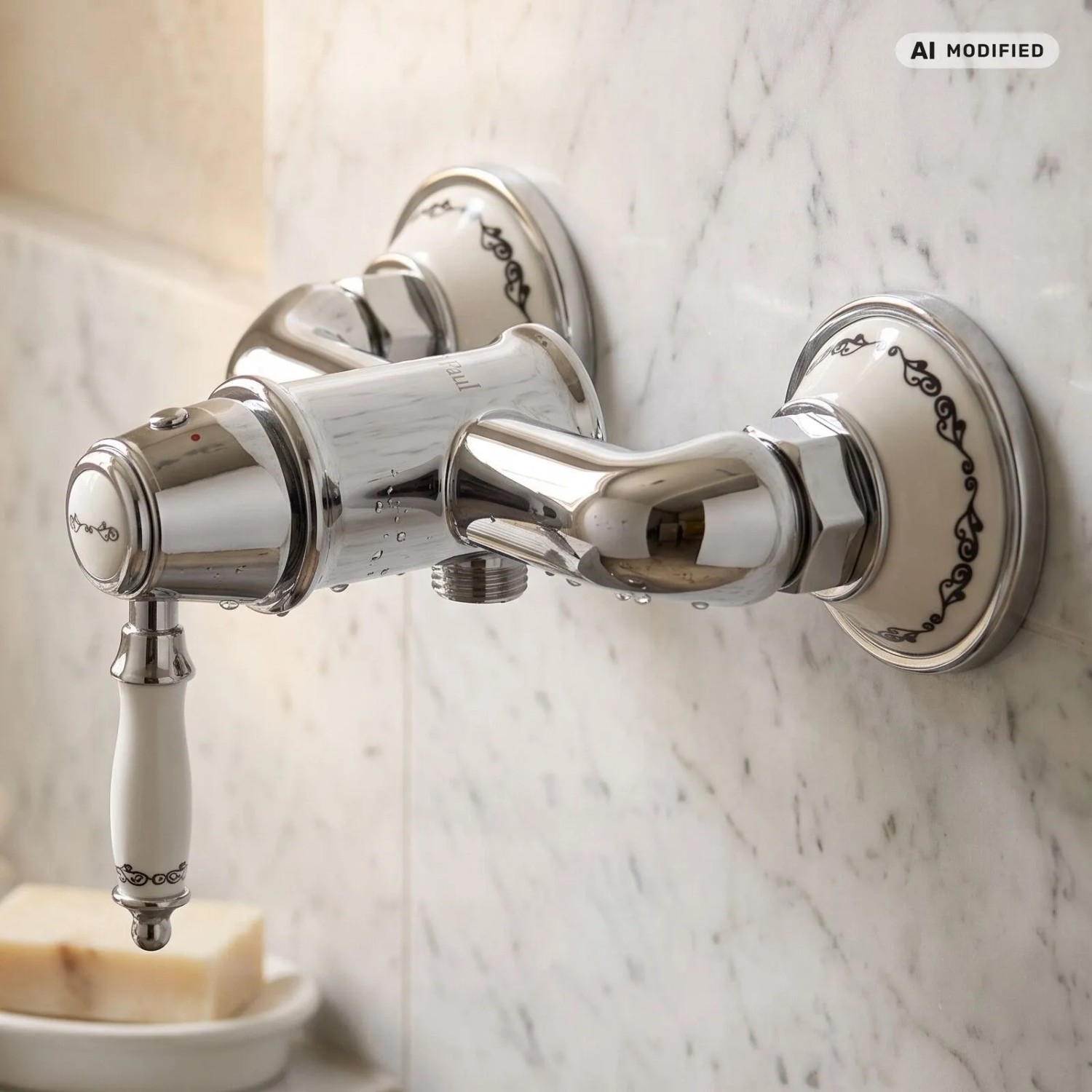 PaulGurkes Nostalgie Duscharmatur im Retro Design Einhandmischer